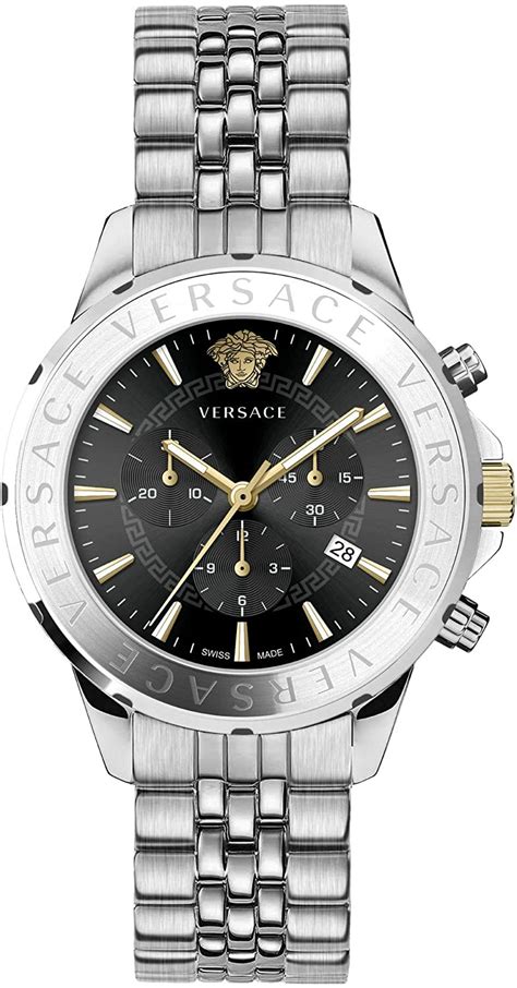 versace 600419|Versace Mens Black 44 mm Chrono Signature Watch .